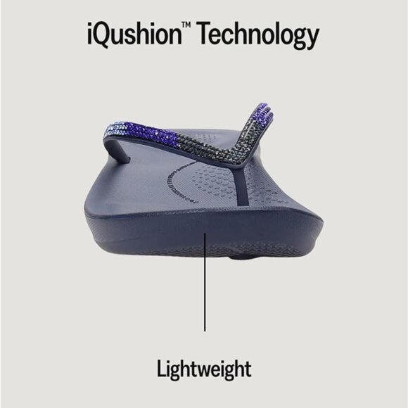 FitFlop Womens Size 5 Flip Flops Navy Ombre IQushion Ergonomic Arch Support - Picture 5 of 8